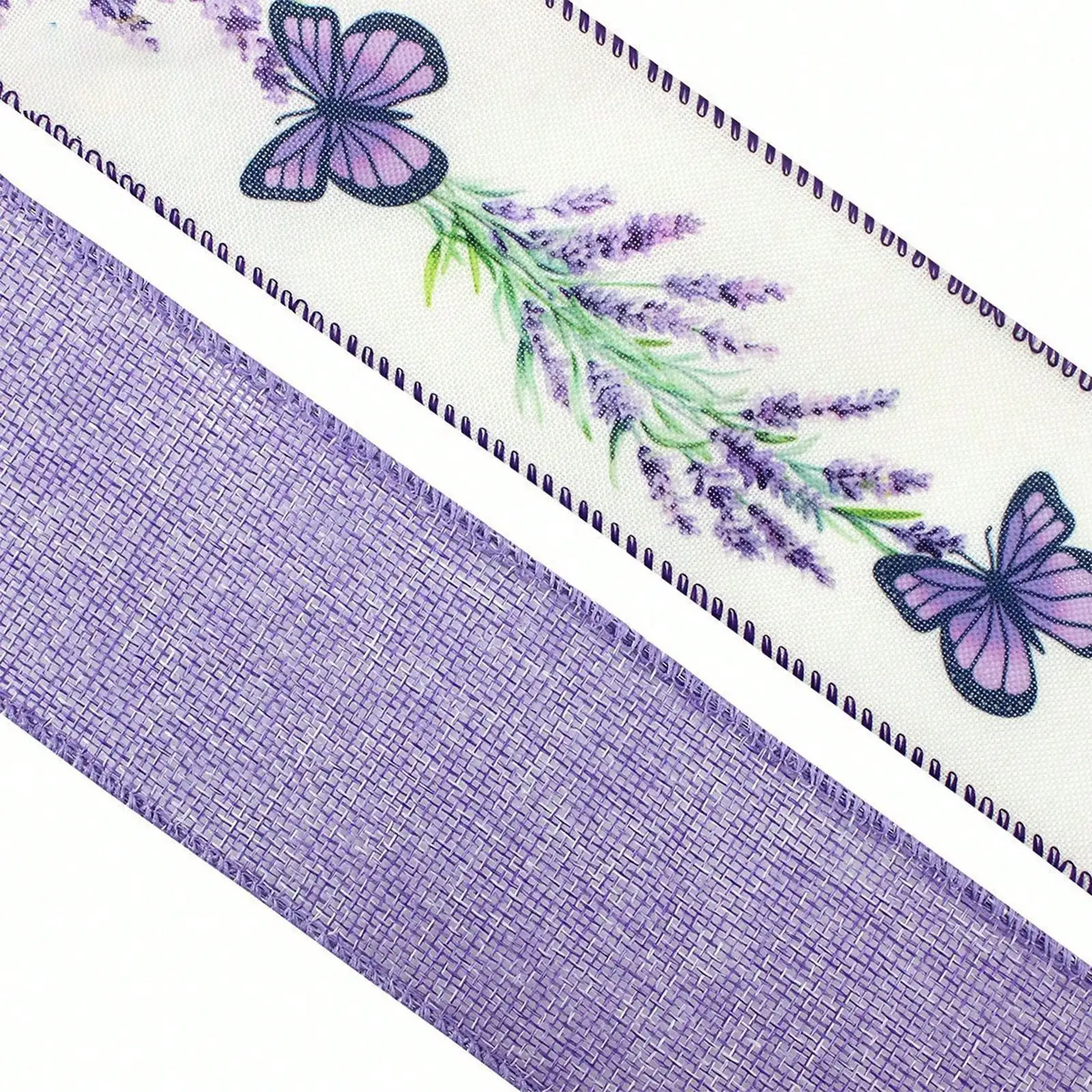 Lavender Butterfly Pattern Decorative Ribbons for Gift Wrapping & Floral Arrangements
