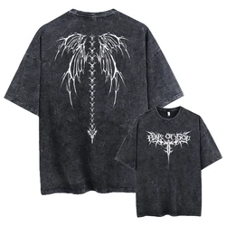 Vintage Oversized Heavyweight Cotton T-Shirts - Unisex Street Fashion Acid Wash Tees - XXL (KUIHD055 Black1)