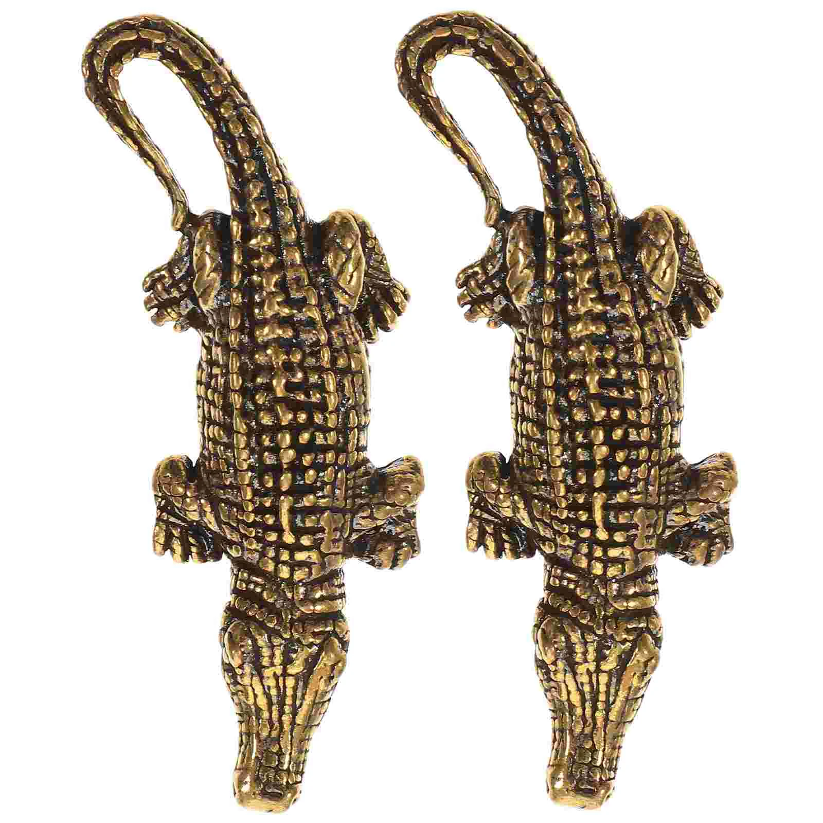 

Crocodile Ornament Desktop Alligator Charm Keyring Brass Pendant Beads Spacer Vintage Decor