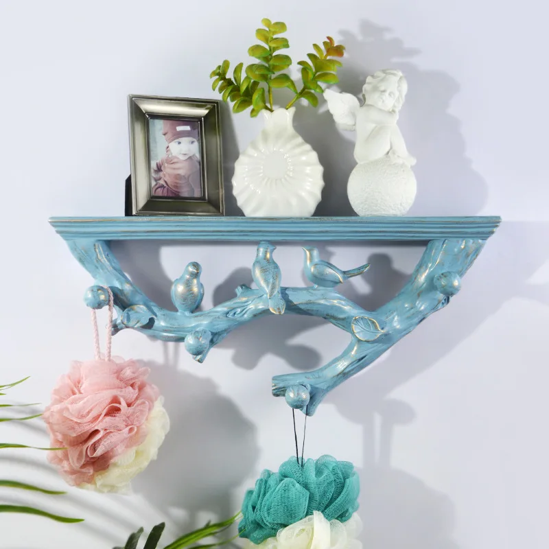 

Creative Bird Wall Shelf One Word Partition Free Punching Wall Hook Wall Decoration Porch Wall Decoration