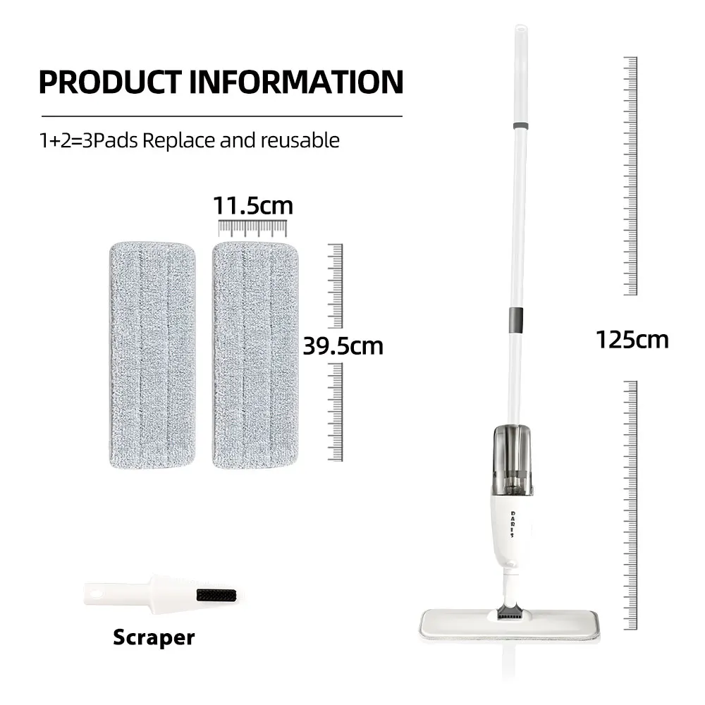 ممسحة دي DARIS مسطحة 360° بزجاجة 500 مل