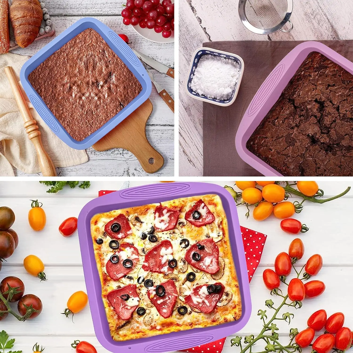 Square Cake Pan Toast Pan Bread Silicone Baking Forms 24CM cake mold baking pan