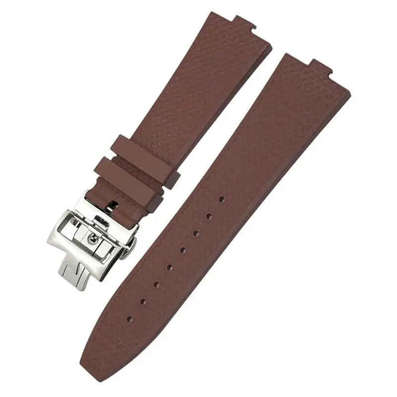 SCHIK Quality Convex Type Fluororubber Watchband 24*7mm for Vacheron Constan Overseas 4500v 5500v Blue Black Orange White Watch