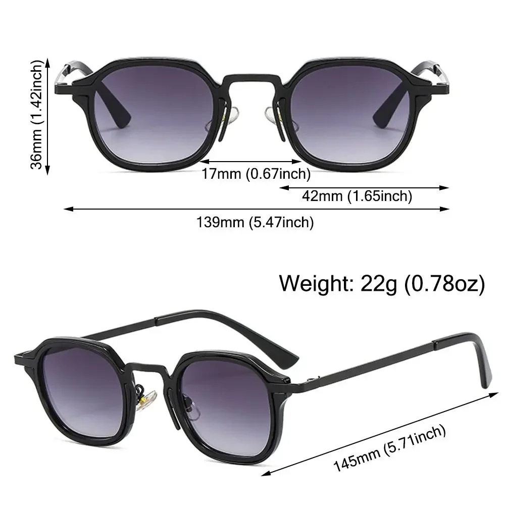 Fishing Glasses UV400 Protection Small Square Sunglasses Retro Metal Frame Driving Sun Glasses Punk Shades for Women & Men