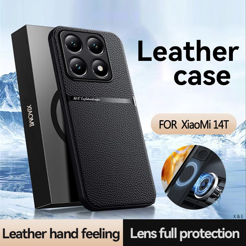 Premium Magnetic Leather Car Holder Case - Silicone Protective Back Cover