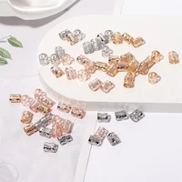 60 pièces Hiphop Dreadlocks anneaux de cheveux perles Clips tresse africaine spirale épingle à cheveux perles pour femmes filles tresses accessoires Rose doré 4