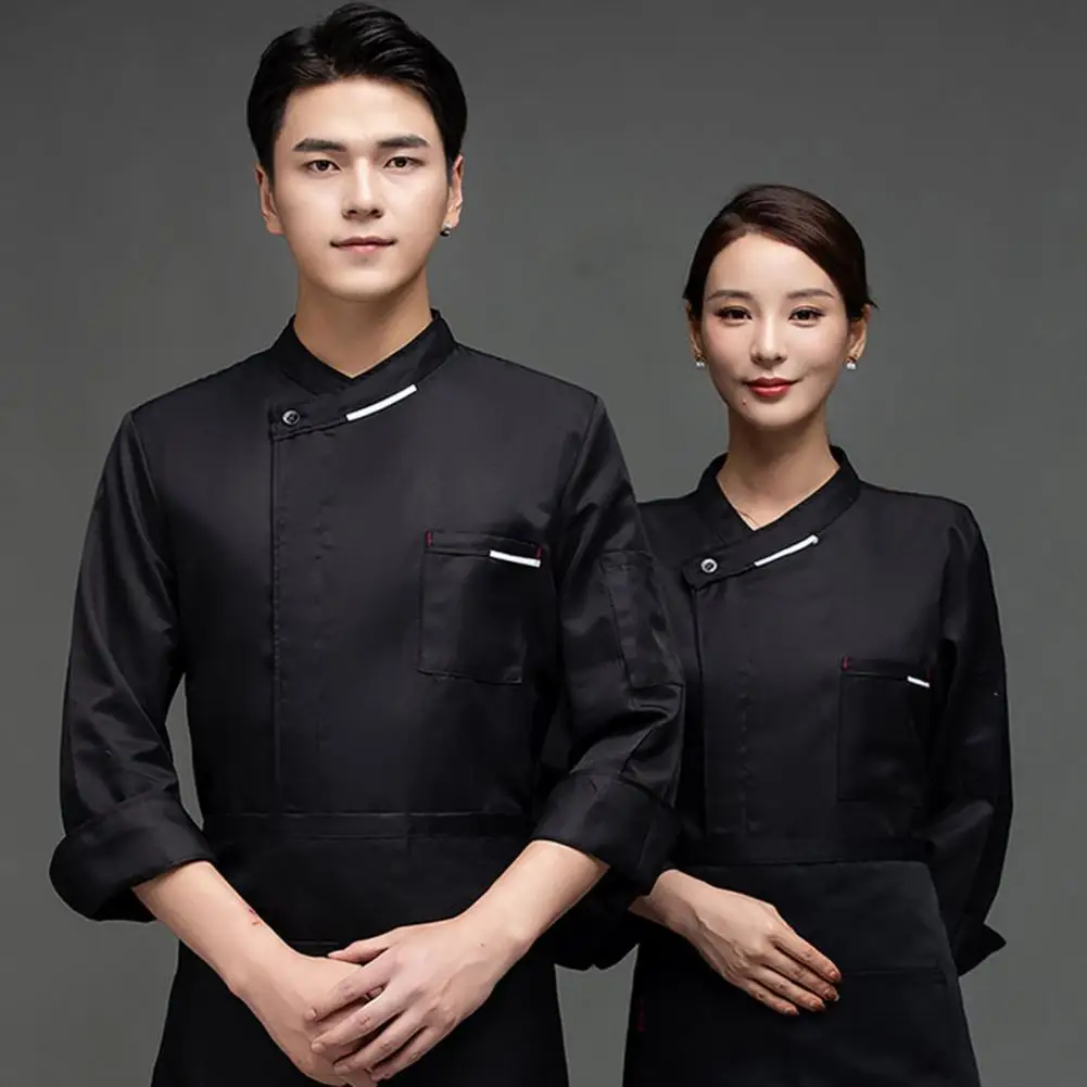 

Stylish Dessert Shirt Slim Fit Single Breasted Washable Unisex Chef Bakery Top Uniform Chef Clothes Oil-proof