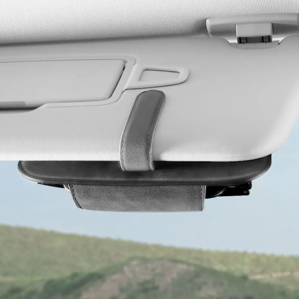 Car Storage Tools Sun Visor Glasses Holder Multi-functional Wear-Resistant Car Storage Box Cowhide Auto Sunglasses Holder