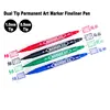 4/8Pcs Dual Tip Waterproof Oil Ink Permanent Paint Art Marker Fineliner Pen 0.5mm 1.0mm Office School Writing Drawing Stationery 2
