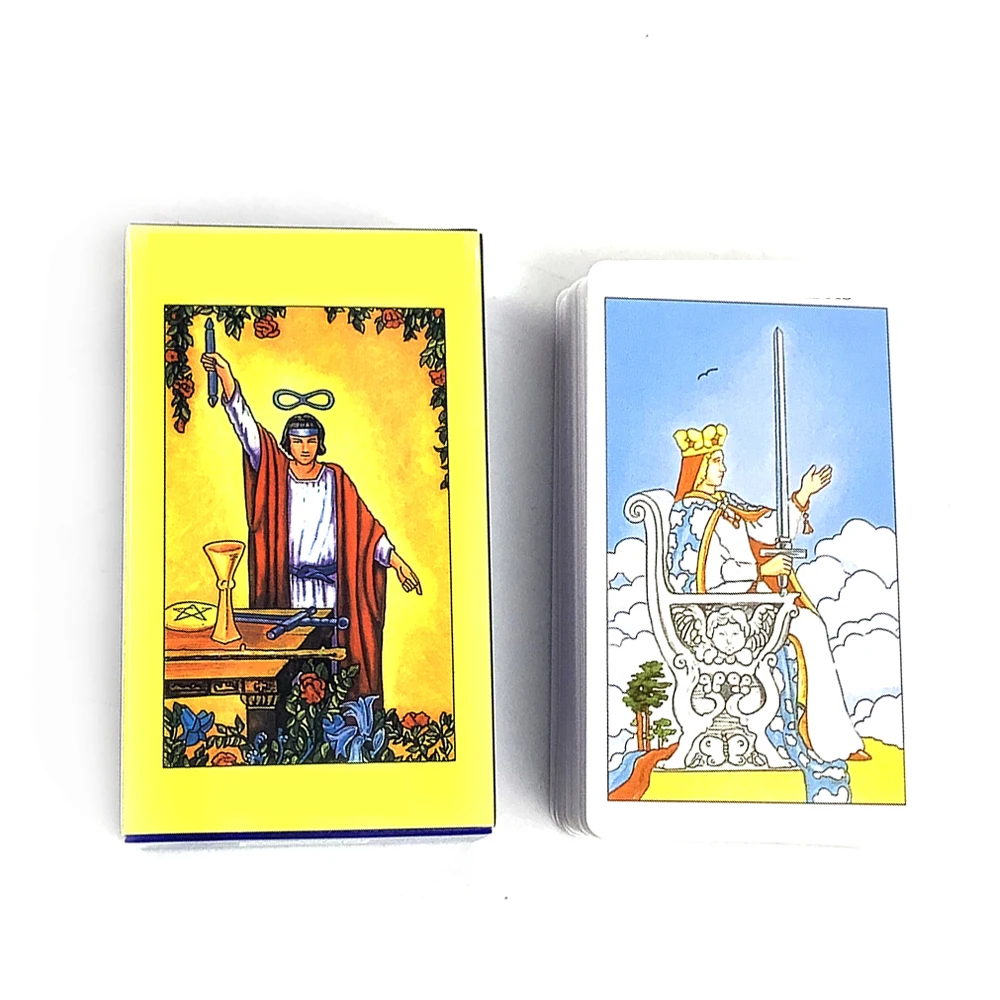 핫셀링 타로 카드 스페인어 영어 버전 보드 게임 점술 명상 덱 초보자용, 할로윈 및 크리스마스 선물