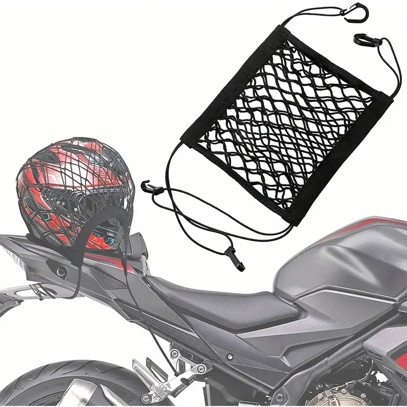 Motorcycle Cargo Net Bike Scooter Mesh Storage Bag Motorcycle Luggage Net Hook Hold Bag Moto Mesh motorcycle cargo net