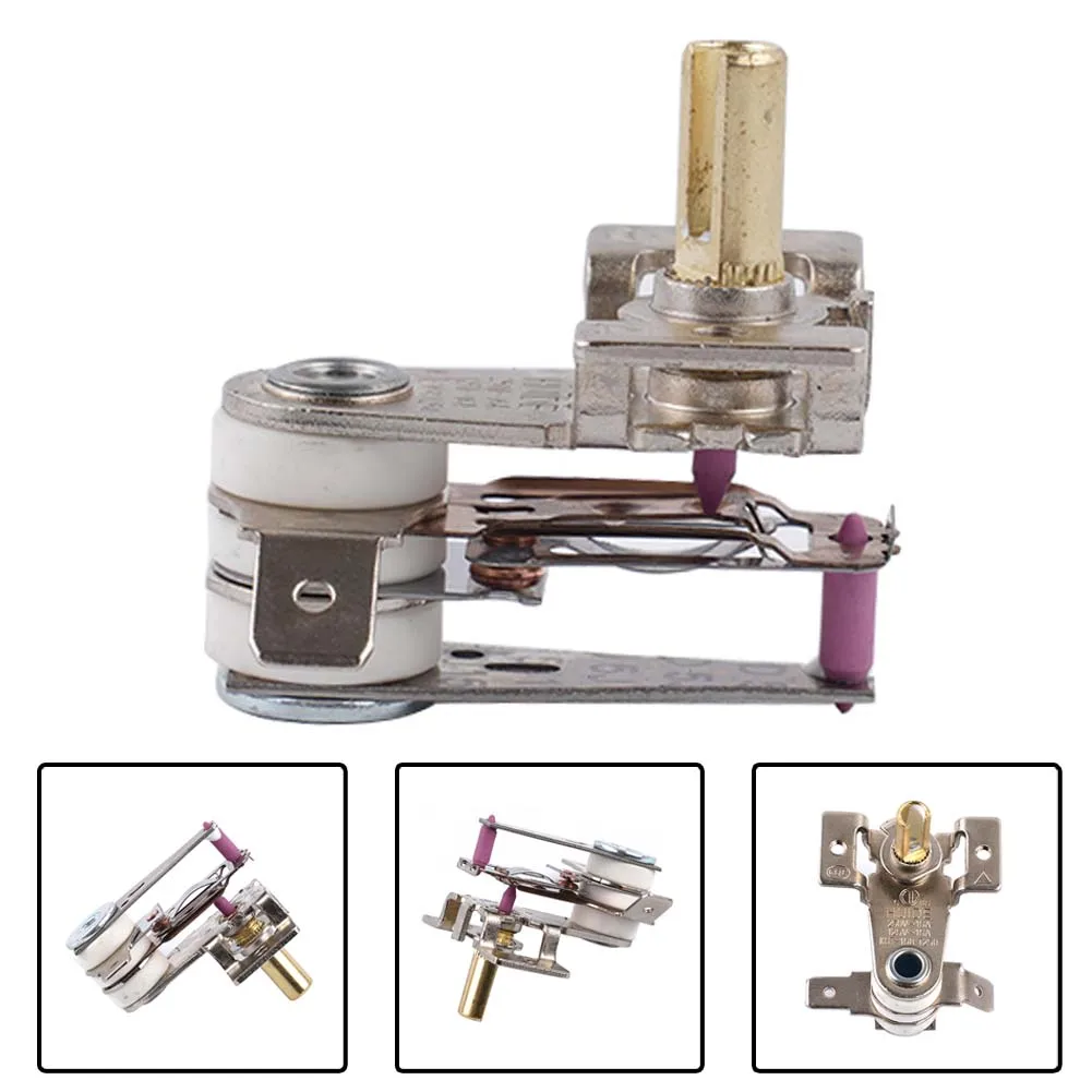 

AC 250V 16A Thermostat Temperature Switch Adjustable Handle Heating Bimetal Thermostat KST-168 For Electric Heaters Ovens Parts