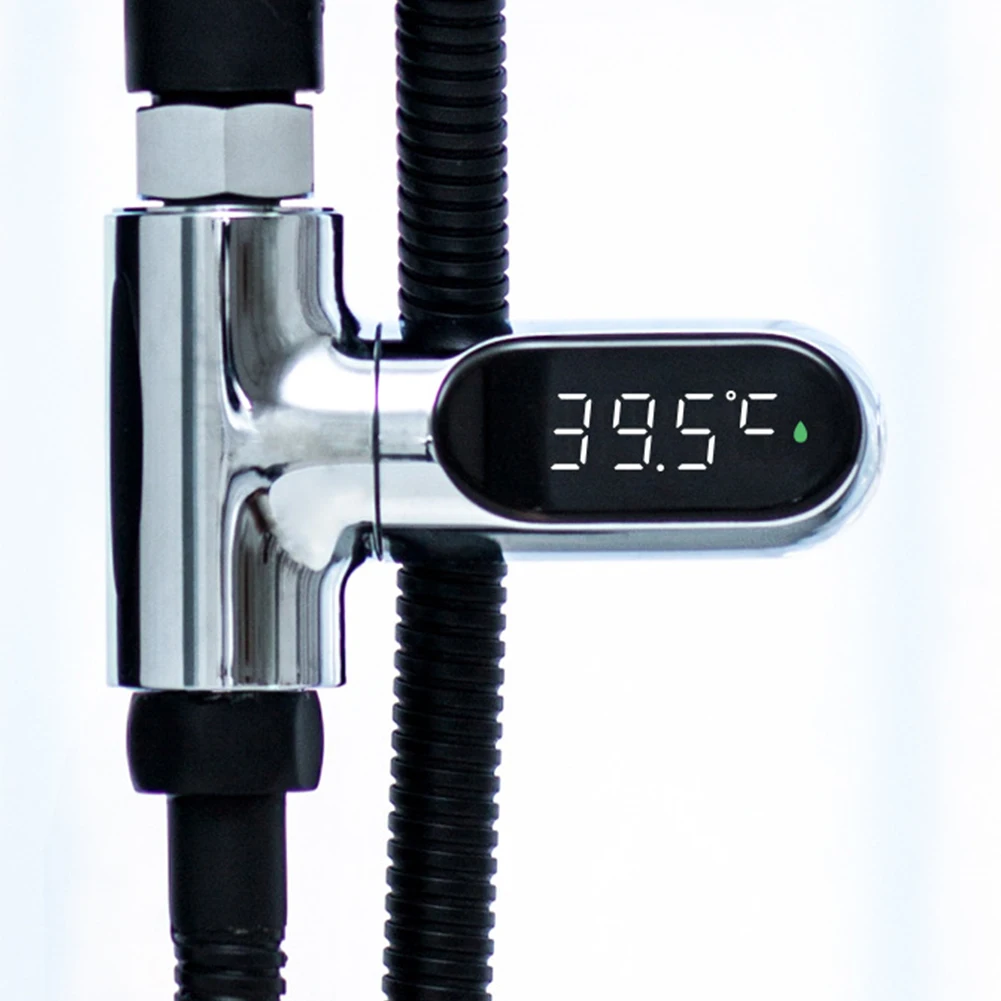 Fahrenheit Celsius Water Thermometer Water Flow Self-Generated Electricity Temperature Tester for Home Kitchen Bathroom Shower