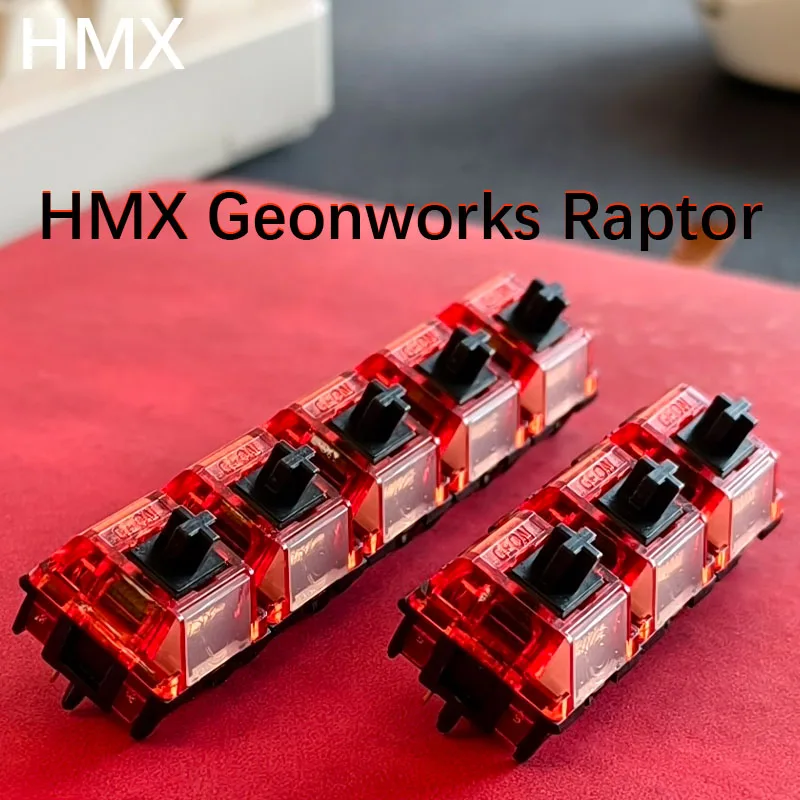 HMX Geonworks Raptor Extreme 게이밍 스위치 리니어 -0.9mm 트래블 3.1mm 45gf 프리루브드 RGB 라이트 가이드 FPS 기계식 키보드용