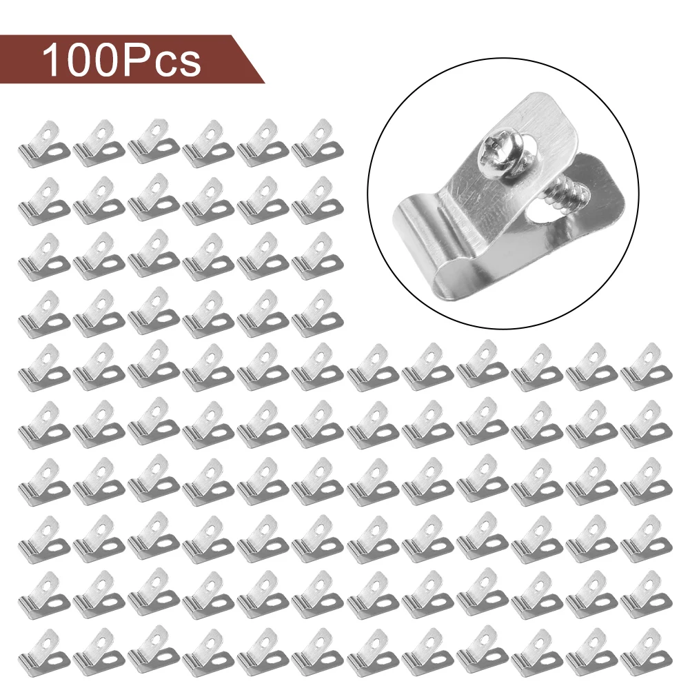 

100/200pcs Garden Fence Wire Mounting Clip Agricultural Fencing Mounting Clips Stainless Steel Aluminum Wire Fence Fasteners