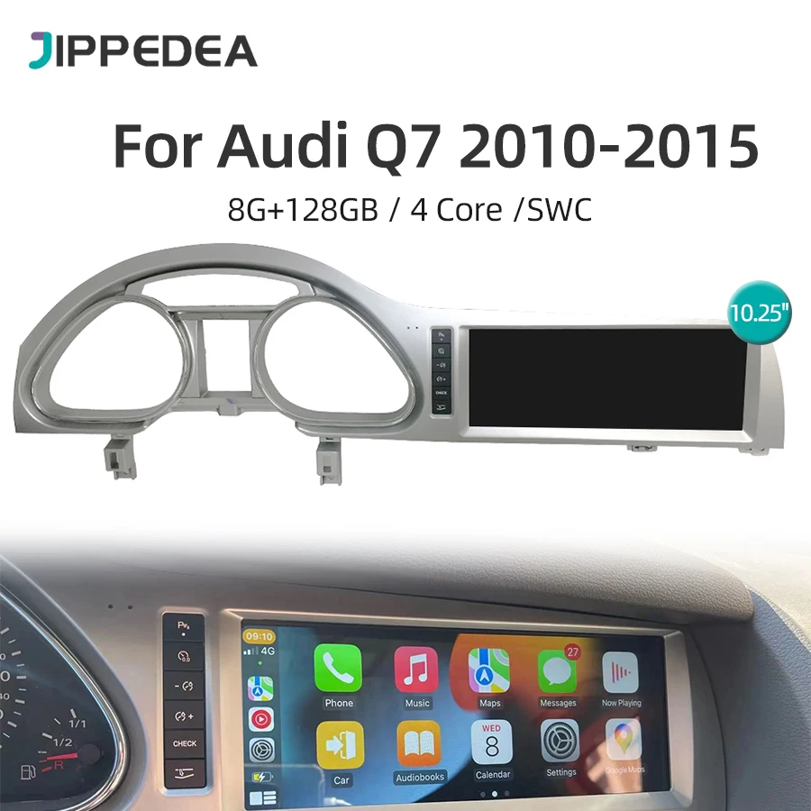 

10.25 Inch Android 12 Car Radio For Audi Q7 2010-2015 CarPlay 4G SIM WiFi GPS Navigation 1920*720 Screen Car Multimedia Player