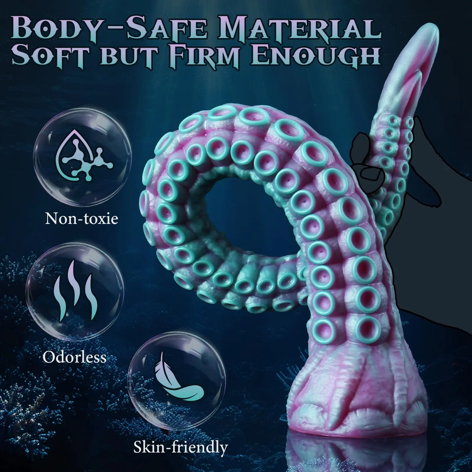 HeartCaptor Silicone Tentacle Dildo Fantasy Texture Anal Plug Prostate Massager Soft Octopus Design - Details 4