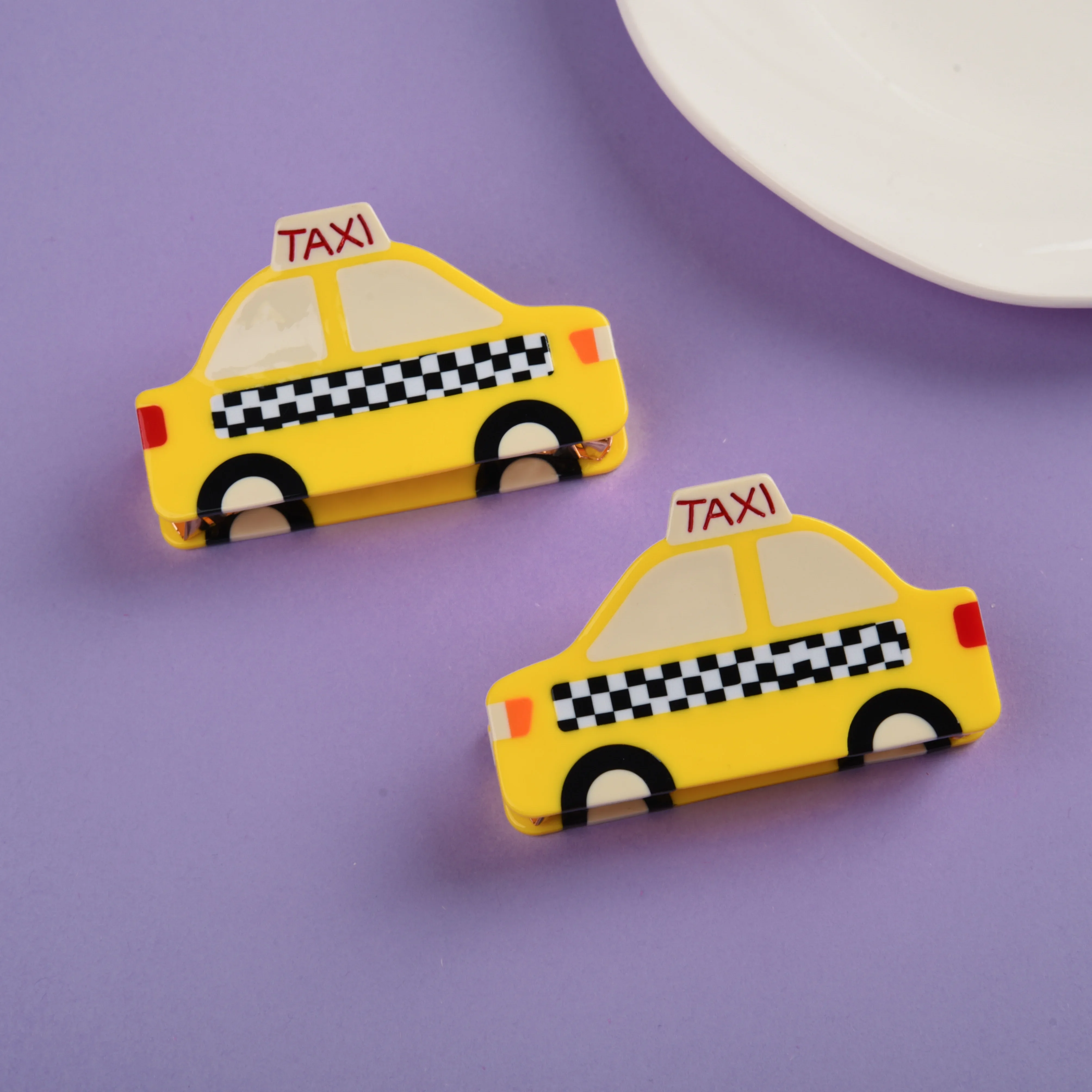 

Cute Cartoon Yellow TAXI Car Hair Claw High-quality Personality Acetate Crab Hair Clip for Women Girls Hairpin Hair Accessories