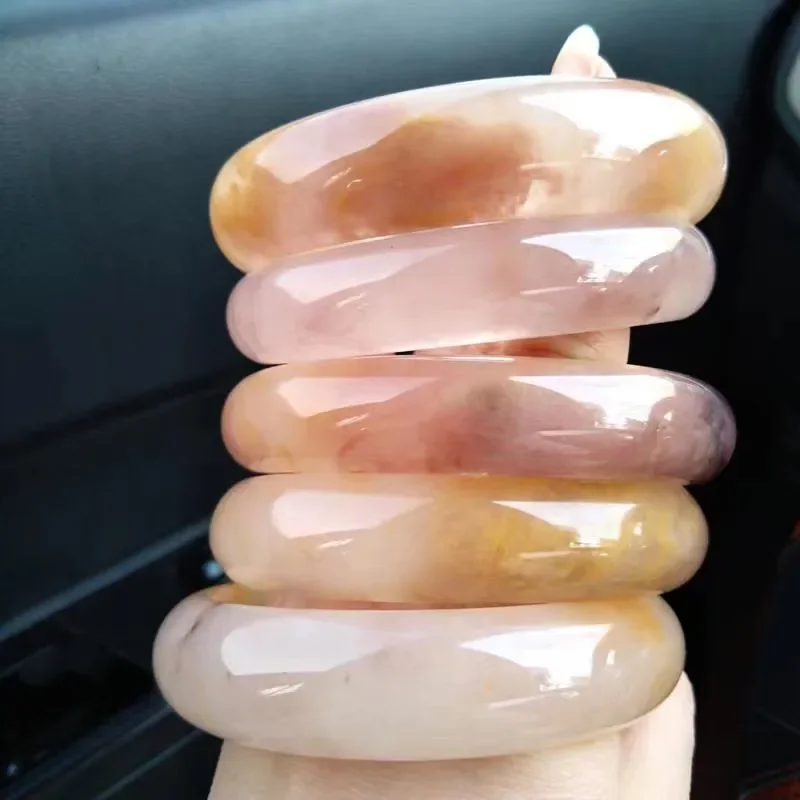 

Natural Violet Jade Bracelet Flat Bar Tritone Charm Bangle Elegant Beautiful Ladies Exquisite Summer Cool High Grade Jewelry