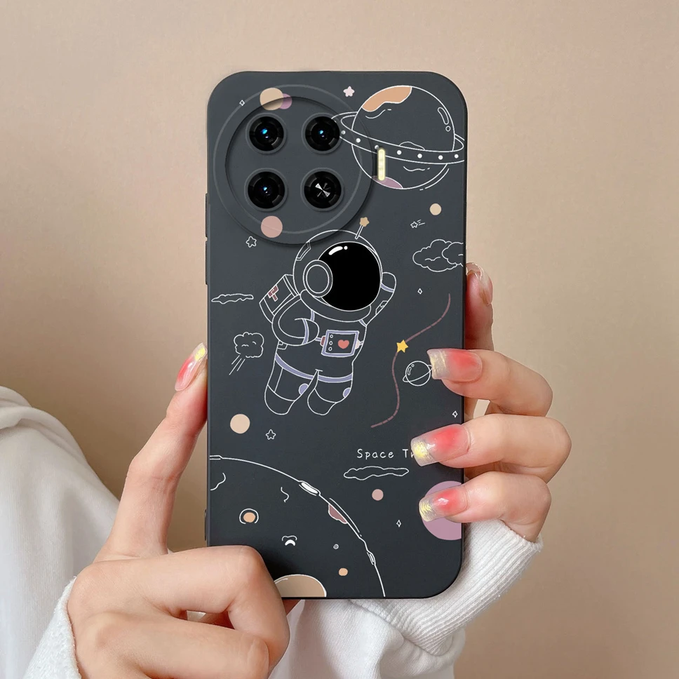 Cute Astronaut Soft Liquid Silicone Phone Case Cover
