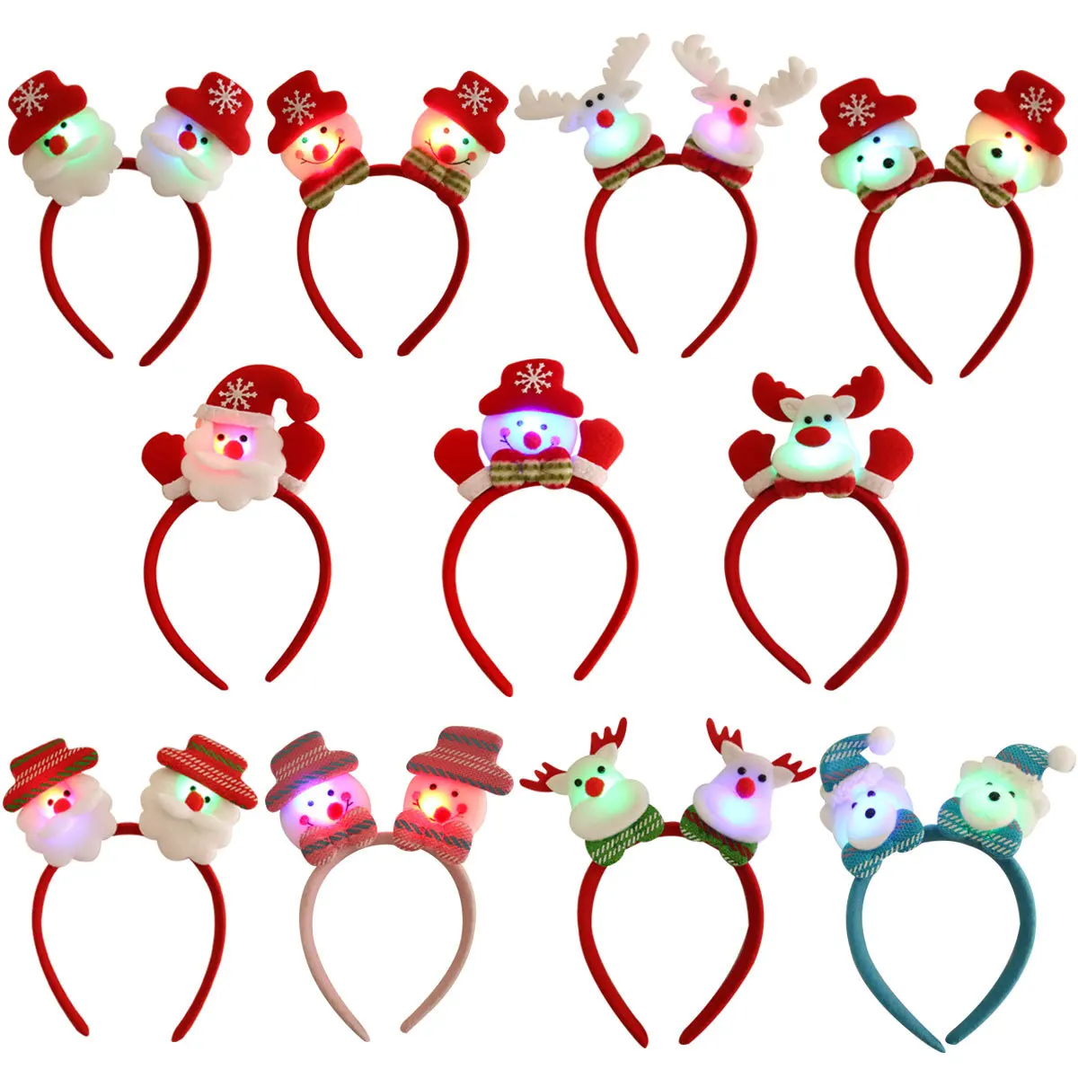 Glowing Reindeer Bear Headband Masquerade Concert Christmas Hair Accessories For Girls LED Christmas Funny Headband