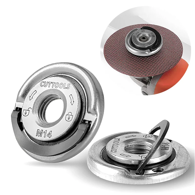 

Резьбовая шлифовальная машина M14, самоблокирующаяся шлифовальная пластина, быстросъемная Фланцевая гайка, механический патрон, инструменты, регулируемый угол