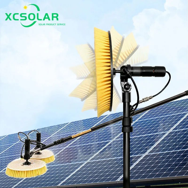 

High quality Telescopic 5.5m 7.5 m Electric Solar Photovoltaic Panel Cleaning Tool Brush//