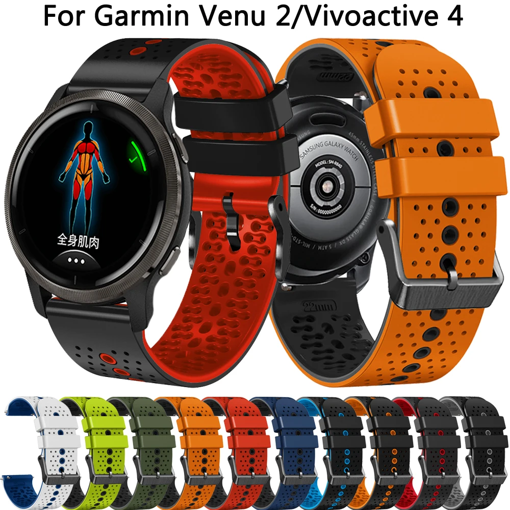 Cinturino In Silicone Inciso Floreale Per Garmin – 22 Mm, Sottile, Impermeabile, Per Venu 2, Vivoactive 4, Forerunner 255 (Donna) - 4
