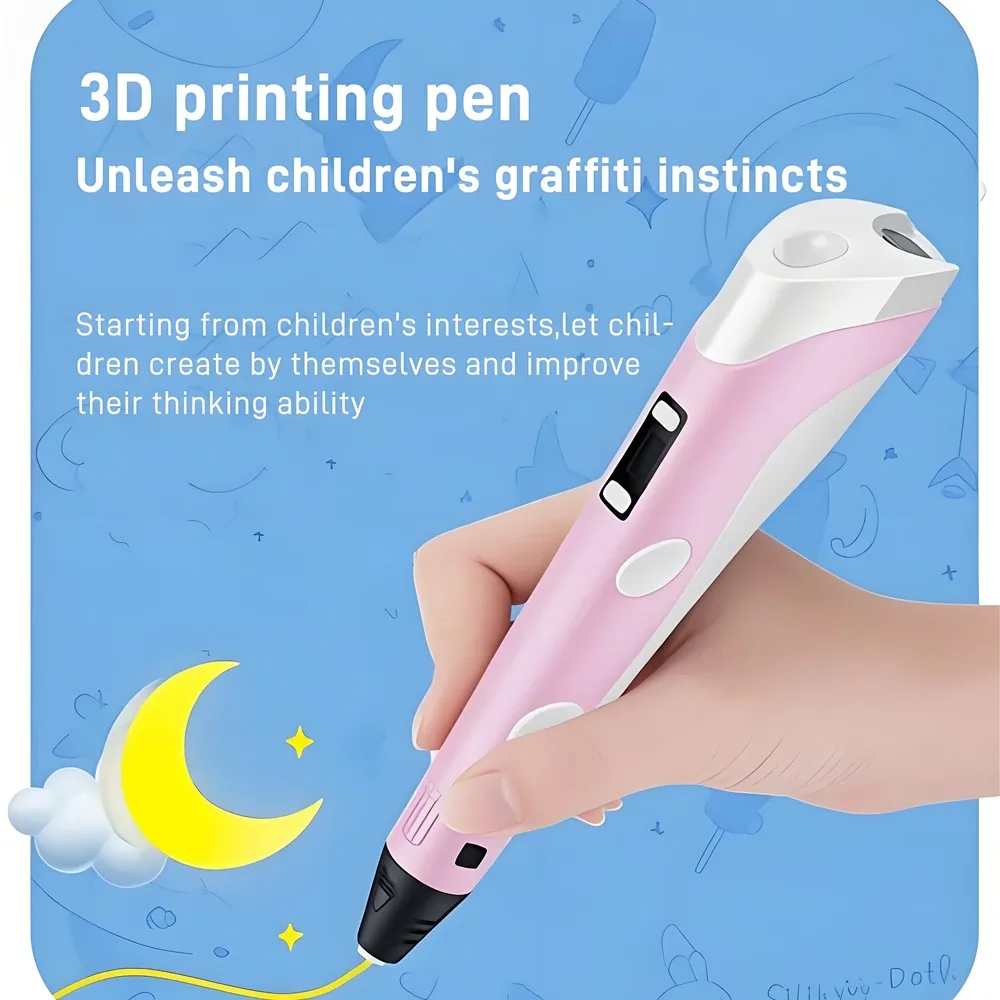 Children's 3D Drawing Pen with LCD Screen – Safe DIY Painting Toy and Creative Birthday Gift