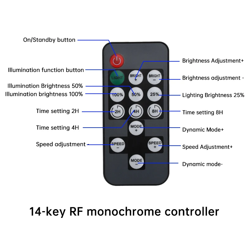 5-12V 14 Keys LED Module Controller Intelligent Head Rf Timer 7 Color Rgb Running Light Strip Controller Led Dimmer led display controller