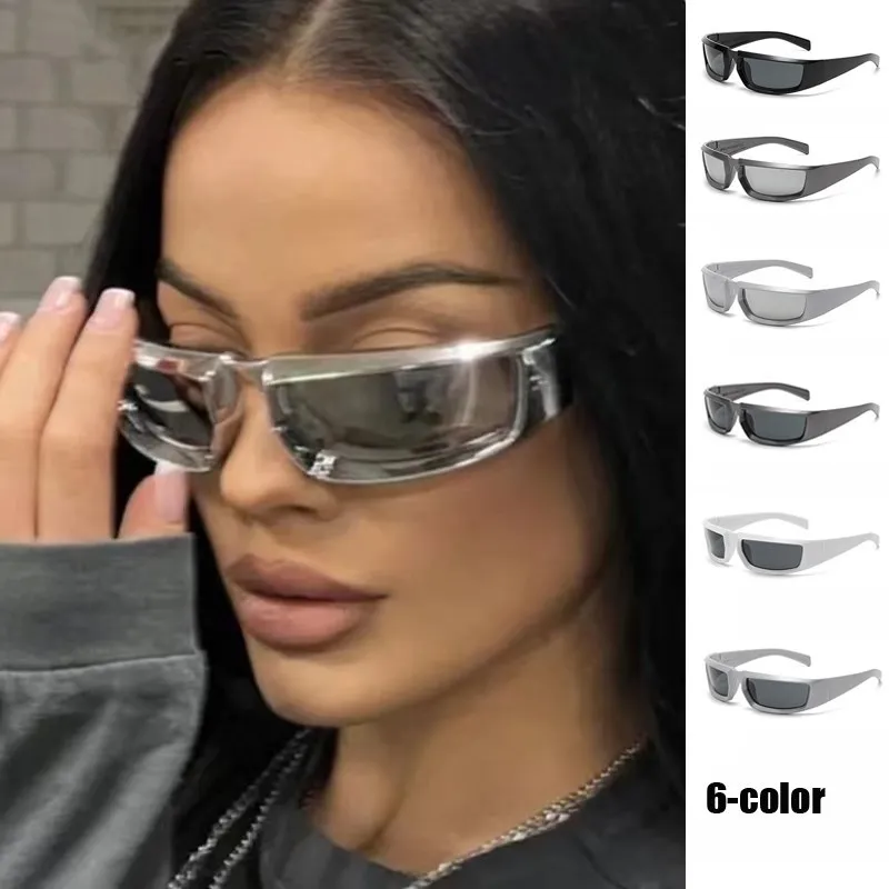 

Популярные женские солнцезащитные очки 2022, солнцезащитные очки в стиле панк, уникальные спортивные солнцезащитные очки, мужские очки с защитой UV400, цветные зеркальные очки Y2k