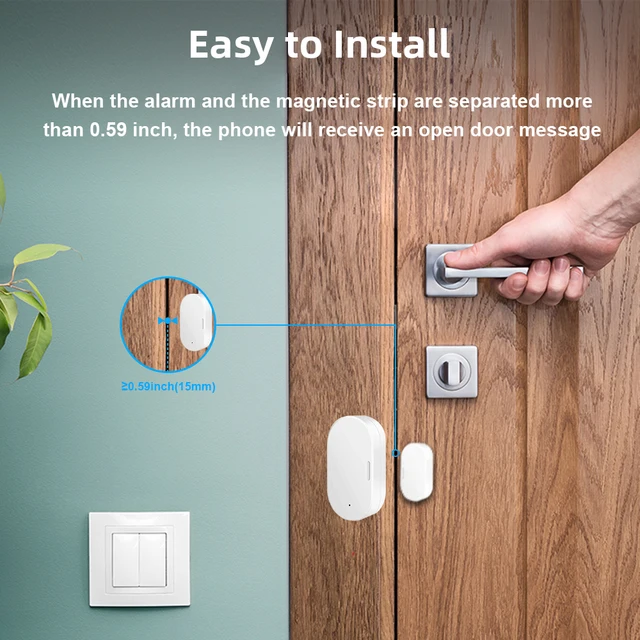 Ewelink Zigbee Door Sensor Wireless Magnetic Window Open Closed Alarm Detector Works With Zigbee2MQTT Alexa Google Need Gateway 5