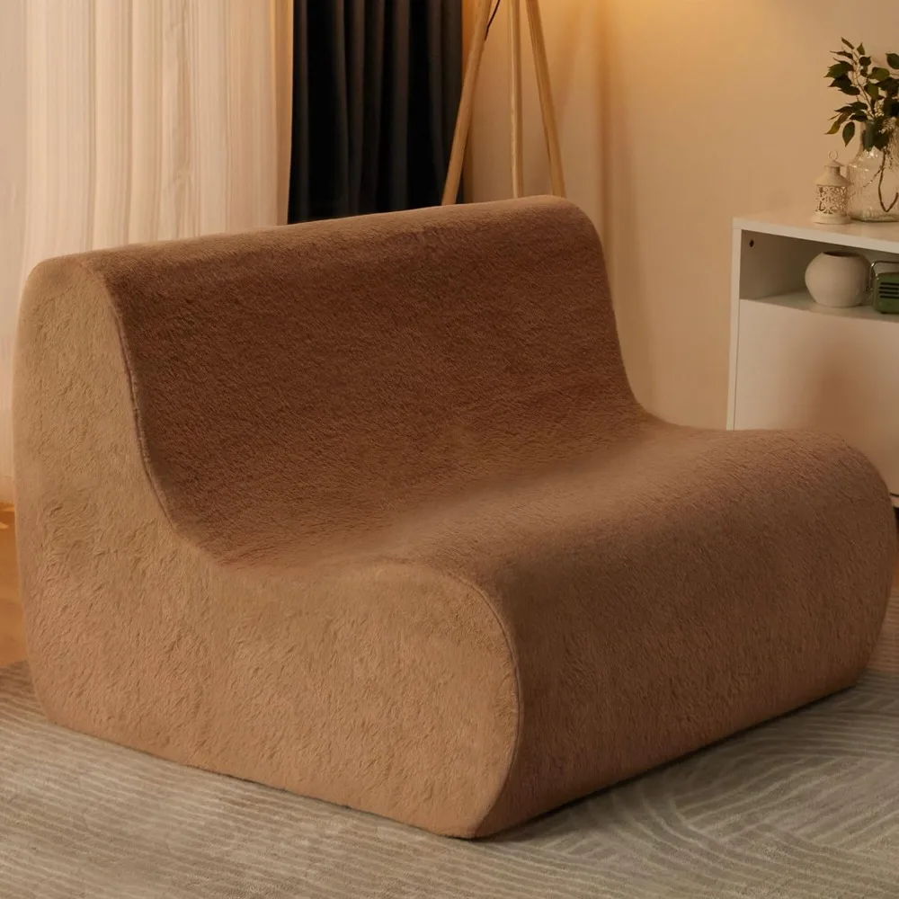 Loveseat Bean Bag Chair, Bean Bag Couch Lazy Beanbag Sofa Large Armless Comfy Chair Sofa,with High Density OnePiece Foam Filling