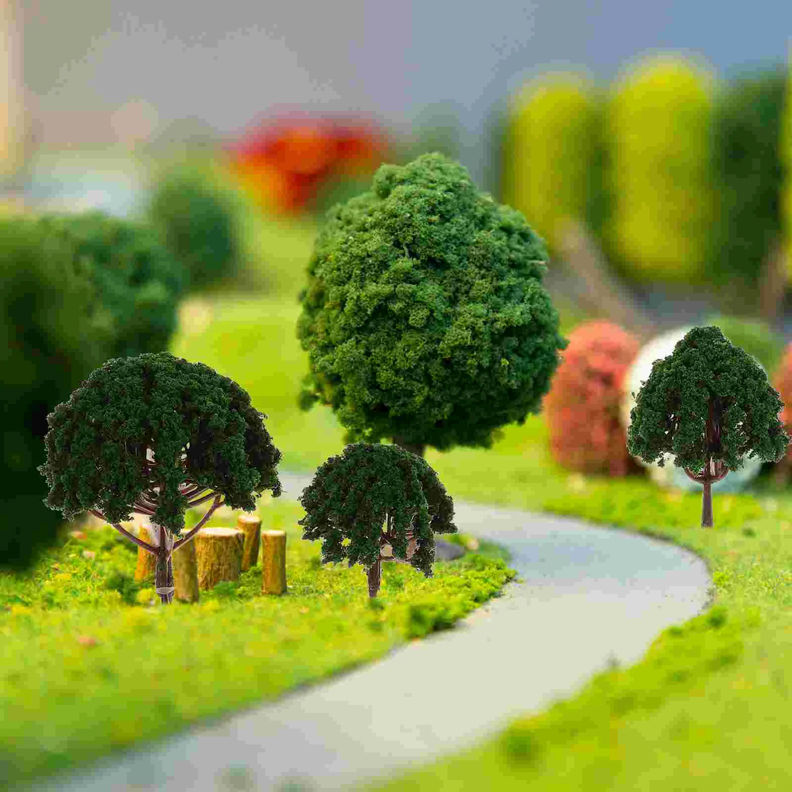 

20 Pcs Model Scenery Tree Trees Artificial Decorate Landscape Yellow Layout Train