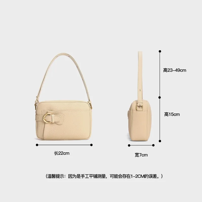 Leisure Mobile Phone Bag Fresh and Sweet Korean Version of Versatile Style Women's Shoulder Bag Leather Cowhide Ladies Handbag