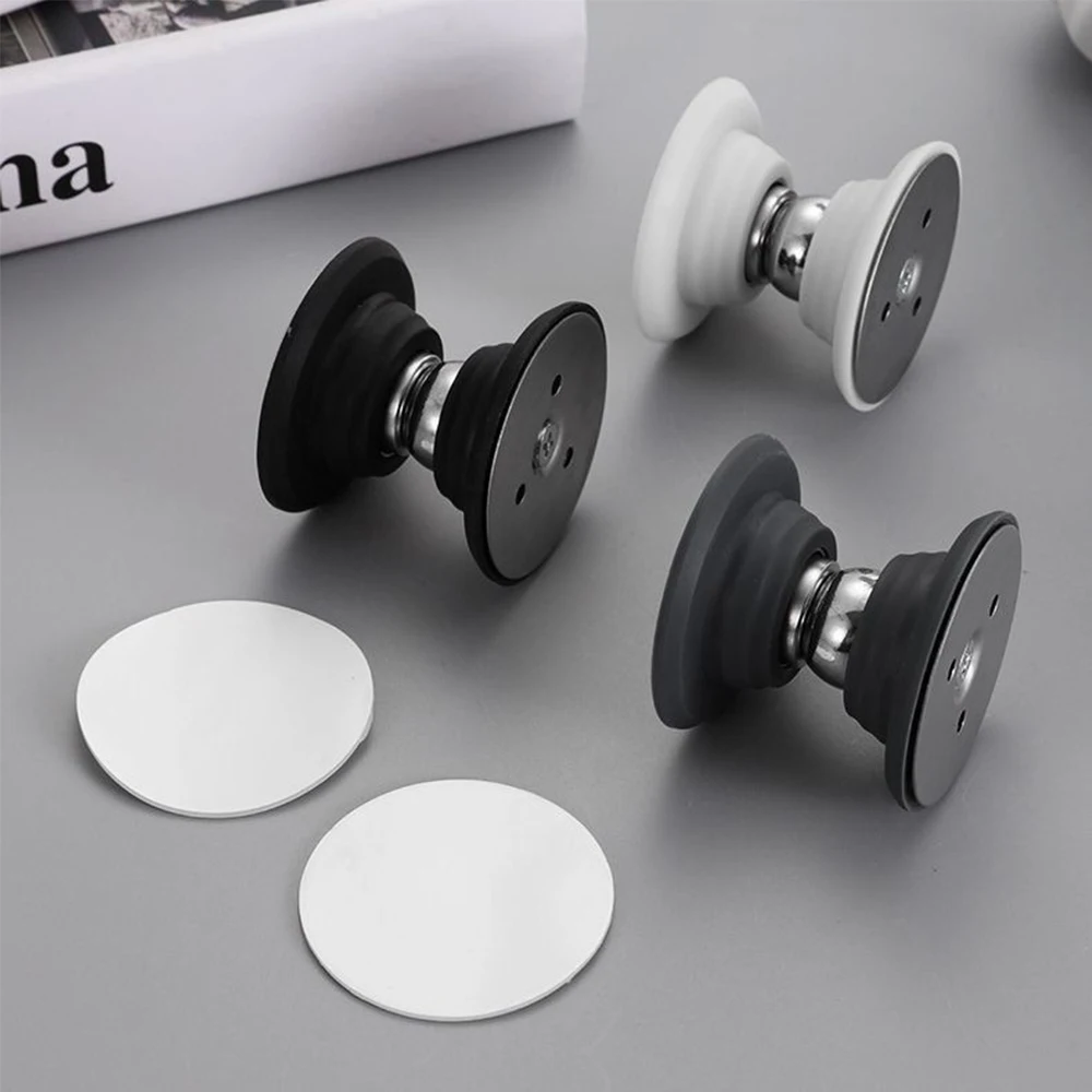 Door Stops New Silicone Door Stops Stainless Steel Magnetic Non Punch Door Stopper Wall Mounted Holder Furniture Hardware