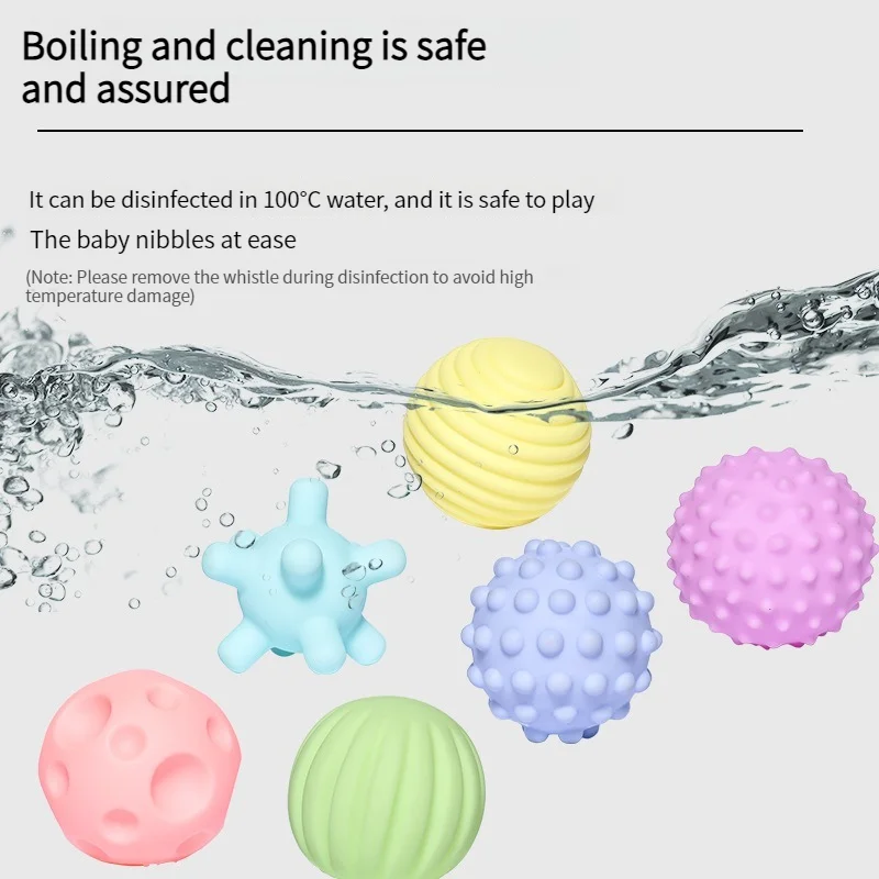 Textured Balls 4PCS Set Soft Rubber Multi-Texture Baby Grab Ball Toy Exercise Grasp Ability Hand Grab Ball