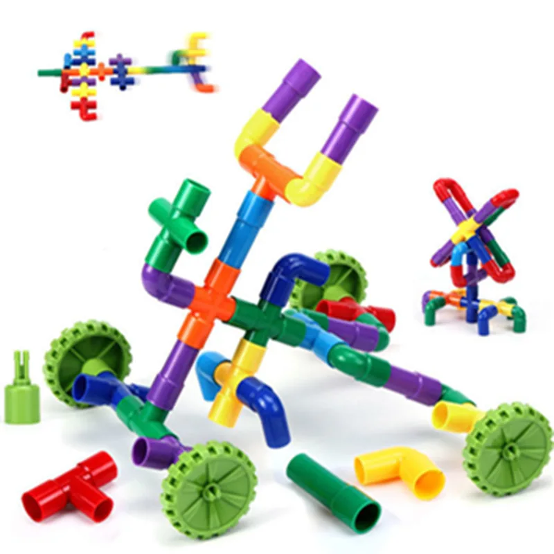Children's pipeline building block toys, large particle splicing development, brainstorm puzzle building block toys, gifts