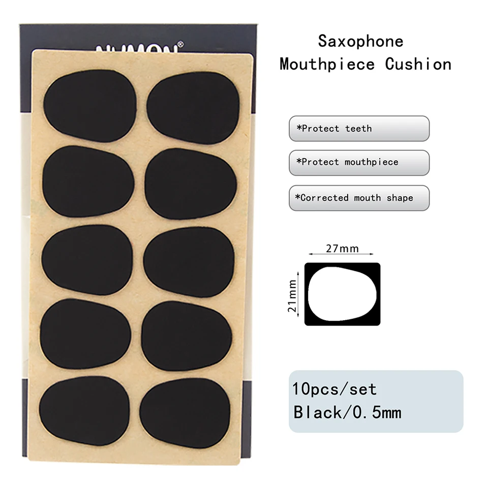 16Pcs Pastille Protege Bec Coussins Coussinets Patchs Pour Bec Embouchure De Saxophone Alto/Ténor, 0,8mm Noir
