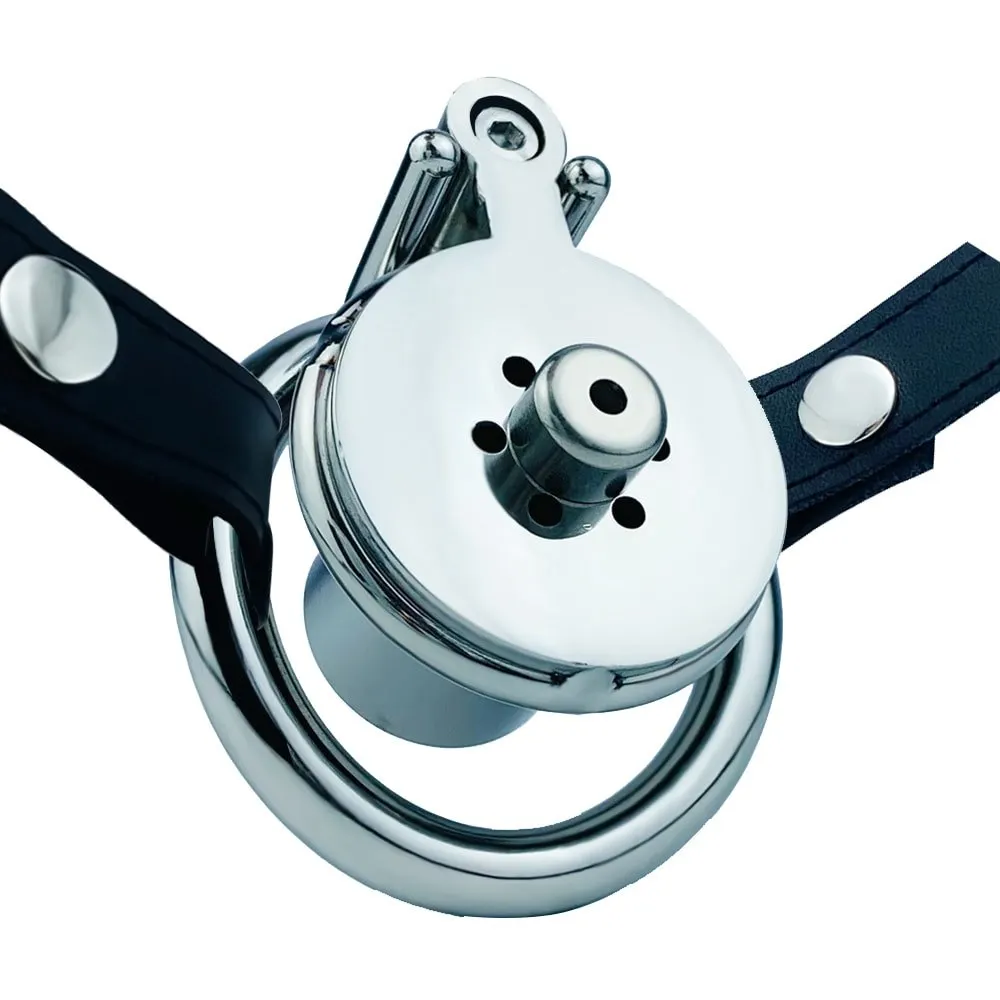 FRRK Negative Urethral Cylinder Inverted Male Chastity Cage Metal Penis Ring Screw Lock Cock Sex Toys for Men Femboy Sadism