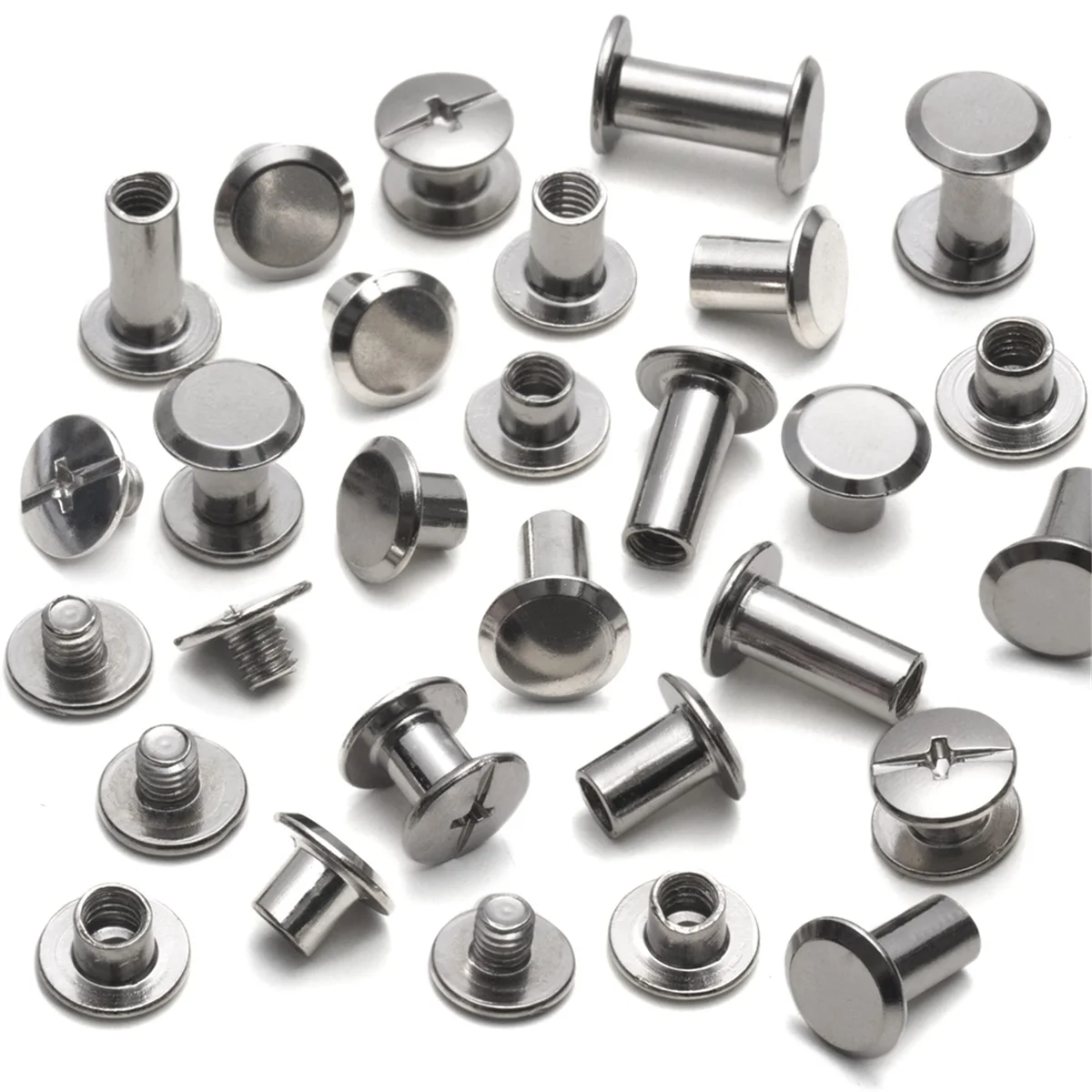 Chicago Screw Leather Rivets Assorted Screw Rivets M5 Chicago Binding Screws for Decorating PU Craft Belts(110PCS)A