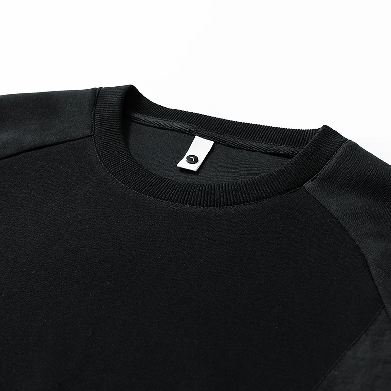 2025 Spring Men Sweatshirts Pockets Patchwork Streetwear Oversized 6XL 7XL 8XL Big Size Long Sleeve Loose Pullover Sportswear 3