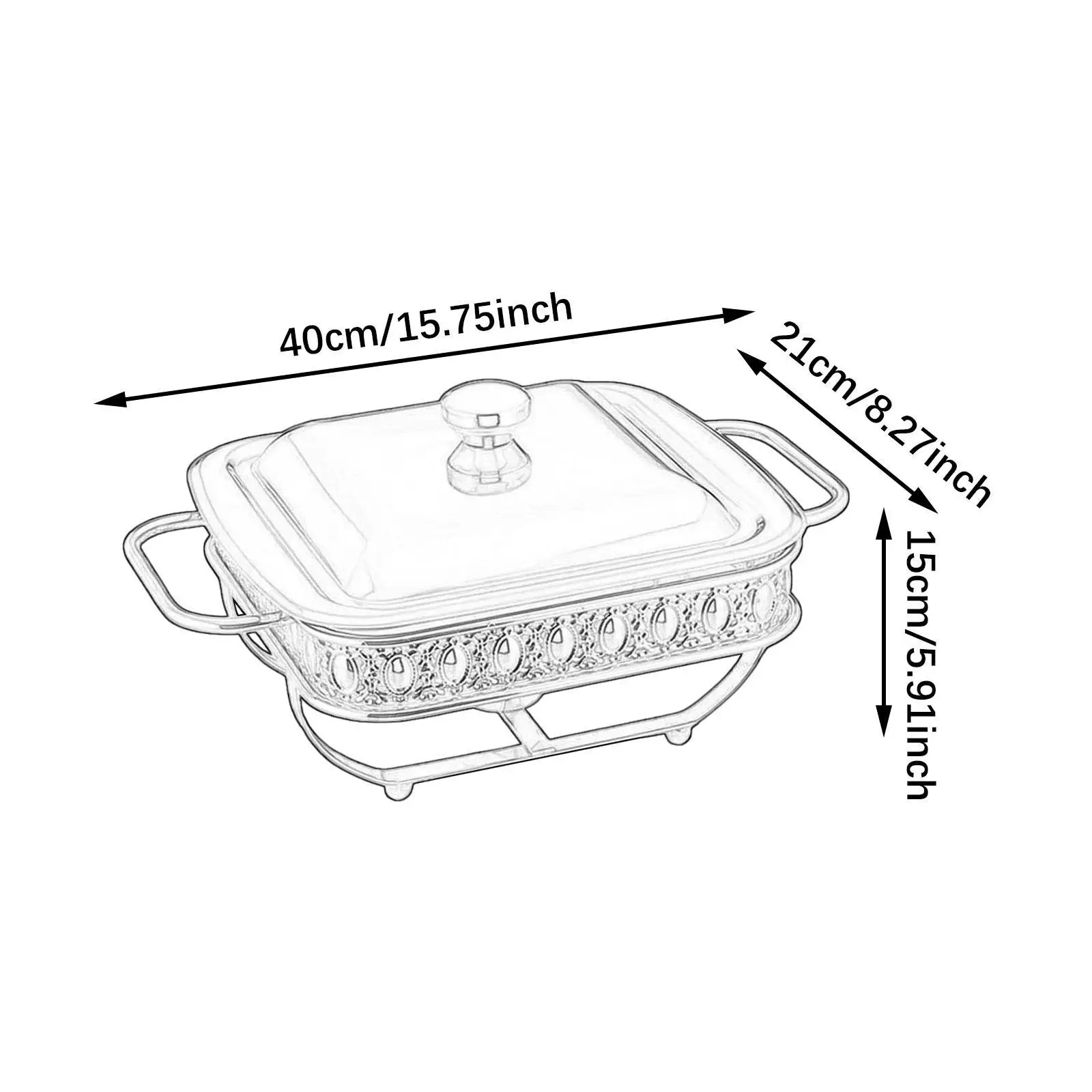 Stainless Steel Chafing Dish Food Warming Tray for Banquet Wedding Dinners 6