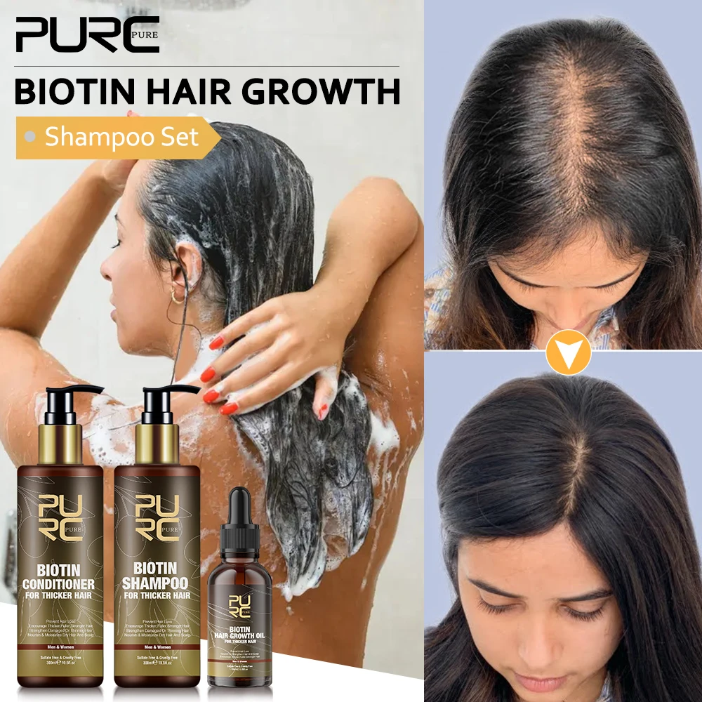 

PURC Ginger Hair Growth Shampoo Set for Men Women Biotin Fast Regrowth Oils Hair Loss Treatment Conditioner Hair Grow Products