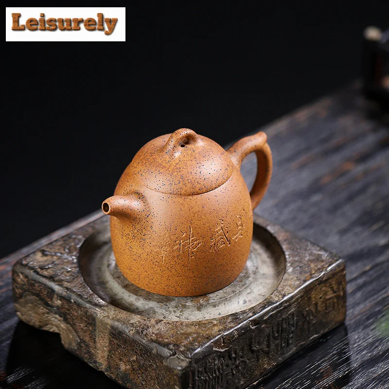 280ML Authentic Yixing Purple Clay Teapots Handmade Pot Raw Ore Section Mud Tea Brewing Kettle Zisha Tea Set Teaware Ornaments