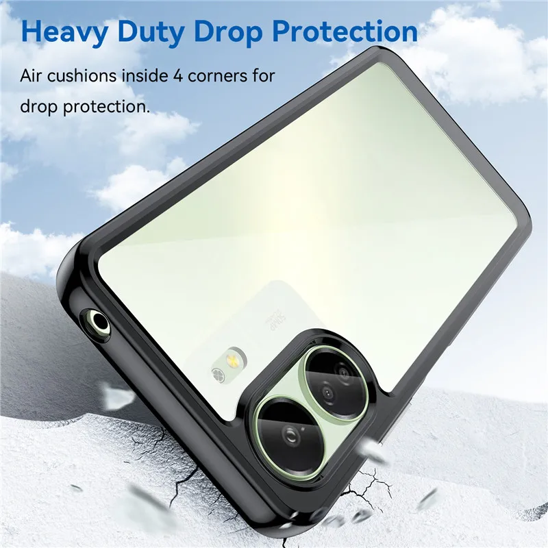 Per Xiaomi Poco C65 Custodia Poco C65 Cover Tpu Border Acrilico Backplane Custodie Protettive Per Xiaomi Poco C65 F5 Pro Funda