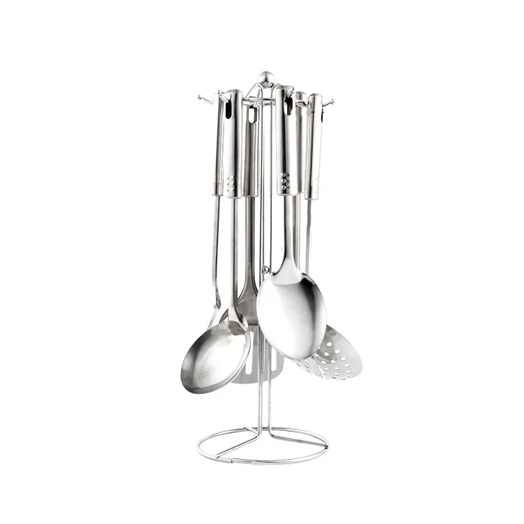 Kitchen Utensils 7PCS Full Set Stainless Steel Kitchen Utensils Anti Scalding Handle Cooking Supplies