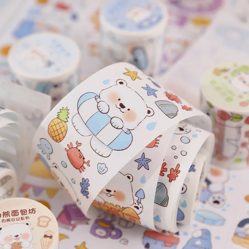 Kawaii Washi Paper Masking Tape Cute Animal Decorative Stickers DIY Label for Scrapbooking Diary Album Planner Journal Art Craft