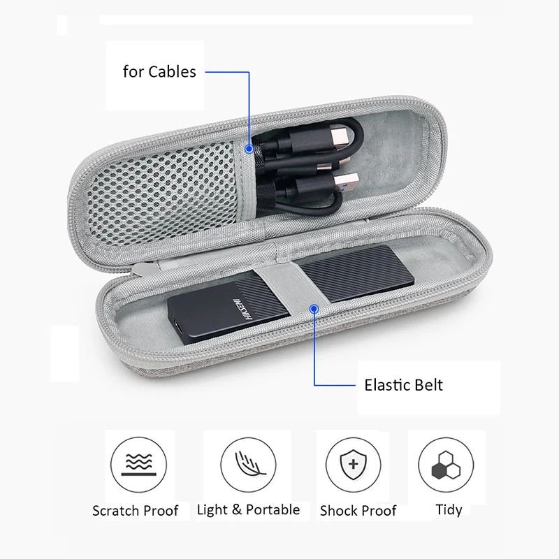 EVA Hard Shell M.2 Mobile SSD Organizer Case Travel Carrying Case for M.2 Mobile Solid State Disk HIKSEMI SKK UGREEN ROG