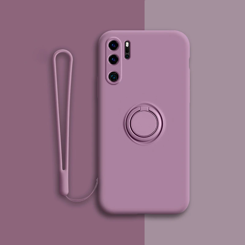 Luxury Magnetic Silicone Case For Huawei P30 P20 Pro P30Pro P20Pro P40 Nova 5T Mate Honor 20 Cover With Ring Holder Stand P 30 A